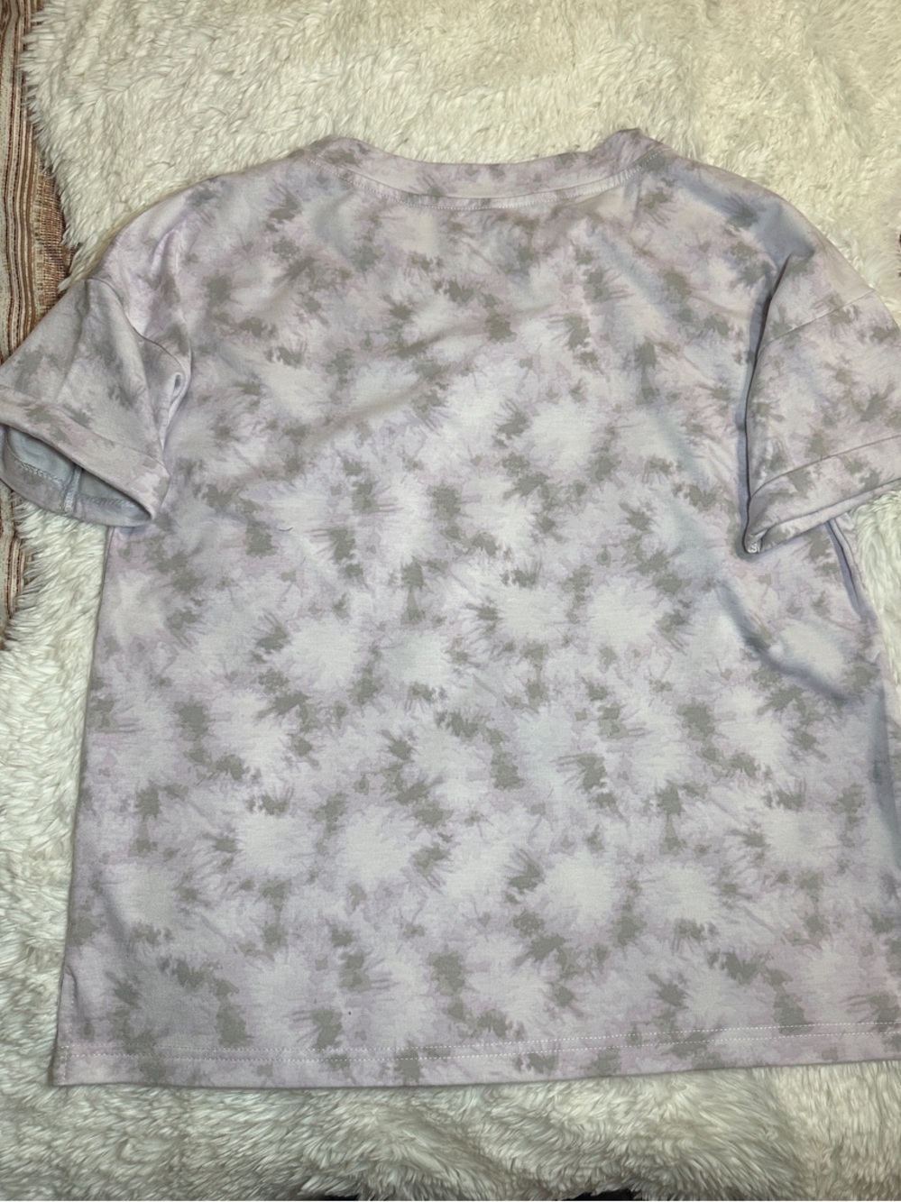 Rae Dunn Lavender Tie-Dye 'HAPPY.' Short Sleeve Tee - Picture 7 of 7